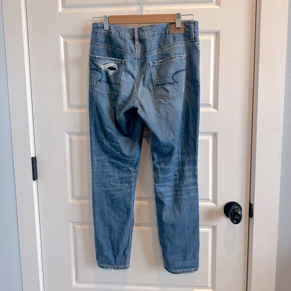 American Eagle Outfitters Tomgirl Destroyed Denim Straight Leg Jeans - Picture 2 of 4